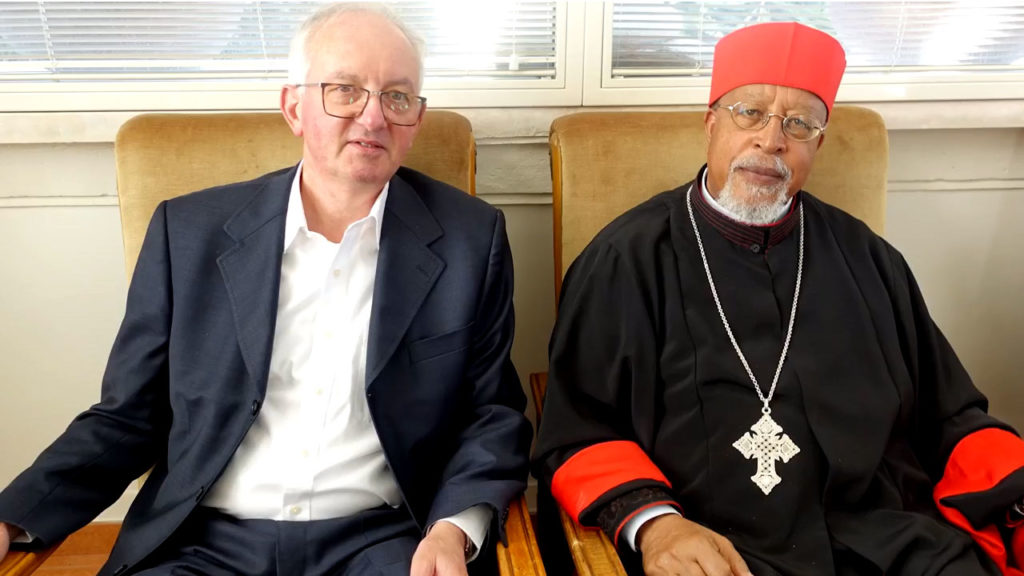Cardinal Souraphiel, archbishop of Addis Abeba (Ethiopia), visits the General Council of the Spiritans, and is interviewed by Fr. Jean-Yves Urfié, CSSp.